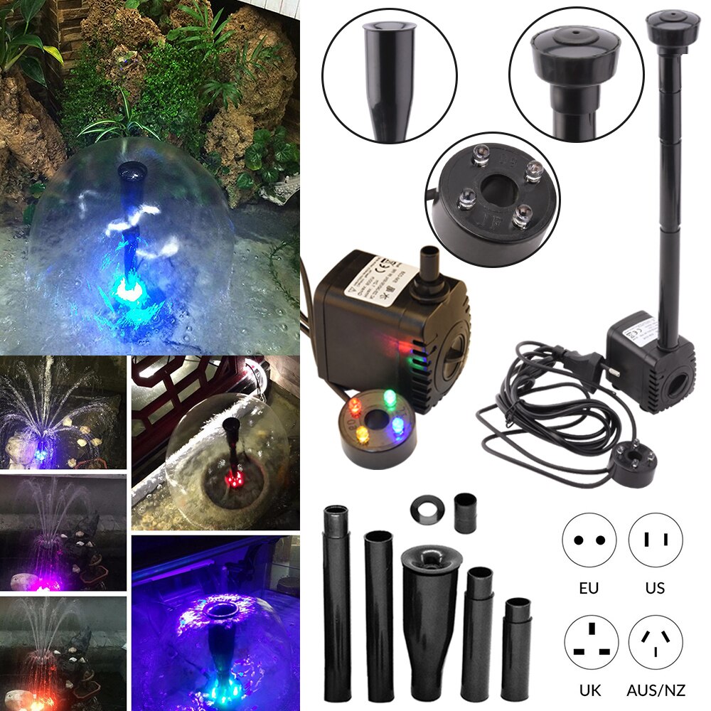 Aquarium Water Pump Garden Fountain Water Pump Fish tank Oxygen Pump Aquariums Oxygen Pump With Led Light Fountain Maker D20