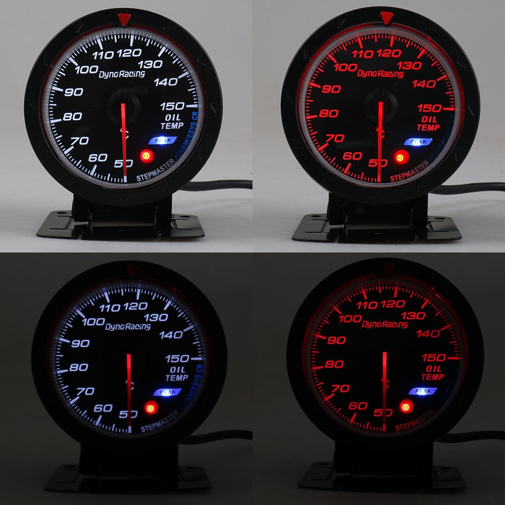 Dynoracing 60MM Car Oil Temperature Gauge Red &amp; White Lighting 50- 150 Celsius Oil Temp Gauge Car Meter with sensor BX101470