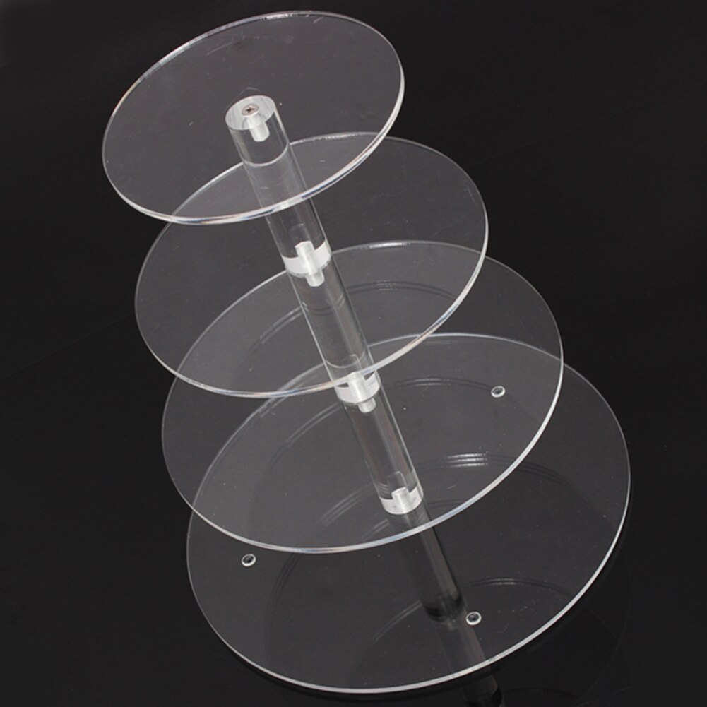 Transparent Round Acrylic 3/4 Tier Cake Holder Party Cupcake Display Stand Rack Glass Cake Stand Macaron Display Stand