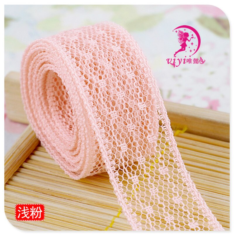 Neue (1 Meter/los) 10mm Spitze Band Spitze Stoff Garnituren für NäHenne Bestickte Trimmen Band Hochzeit/Geburtstag/Weihnachten/Bogen Dekor: hell Rosa