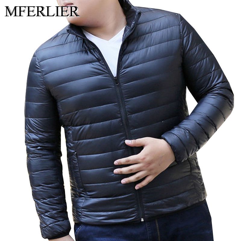 Höst vinter män vinterjackor plus size byst 155cm 5xl 6xl 7xl 8xl 9xl långärmad vinterjacka män: Svart / 8xl(130-145kg)