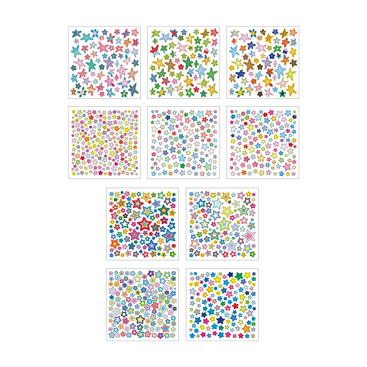 WAKAWAKA 10 SHEETS Ster Sticker Set Mini Deco Stickers voor Scrapbooking Briefpapier Diy Telefoon Bagage Laptop Koffer Decal: Default Title