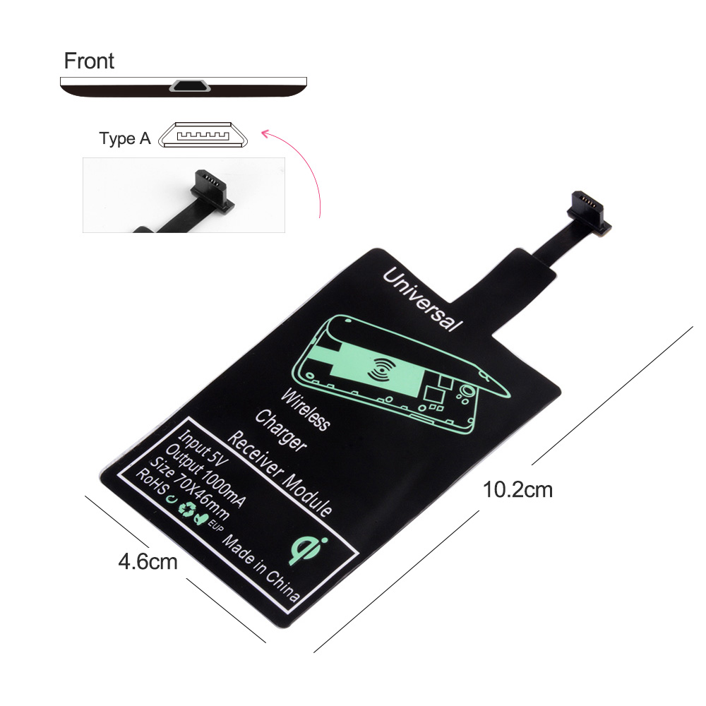 Adaptador de cargador inalámbrico Qi N9, 10W, QC 2,0, soporte de carga rápida con rejillas de ventilación para iPhone 5, 8, 9, 10, Samsung S6, S10, S20 Plus, Note5: Type-A Qi Receiver