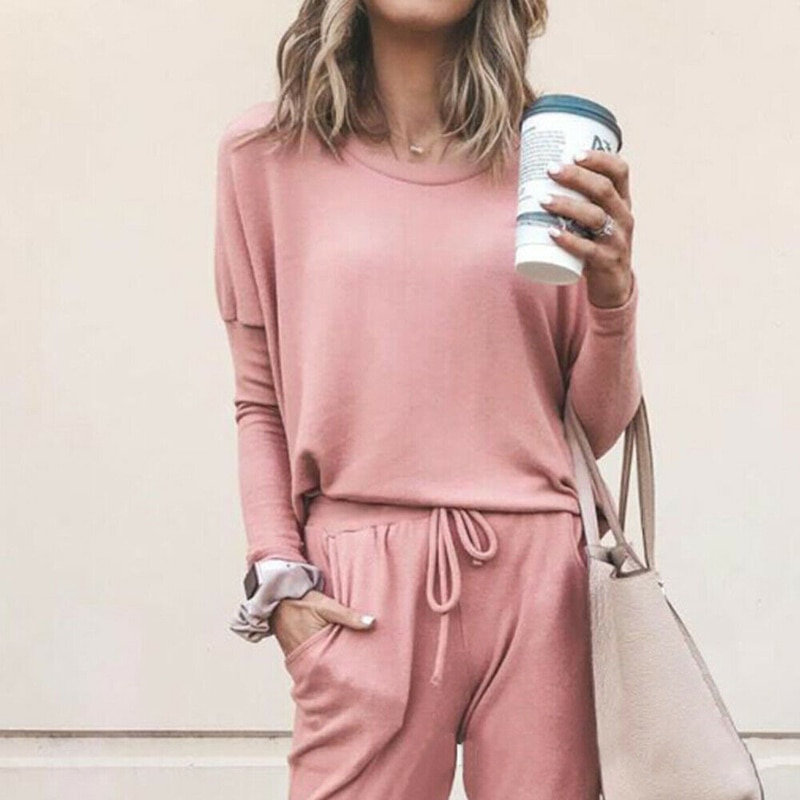 Costume de sport pull sweat à capuche Sweatshirt, 2 pièces pour femme, pantalon, taille élastique, survêtement, velours épais, , collection automne