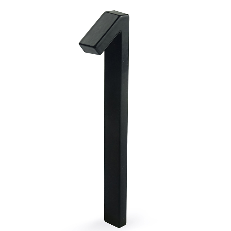 Numéro de maison flottant en aluminium noir, numéro de maison extérieur, numéros de porte d'appartement, panneau d'adresse de boîte à lumière, 125mm, 5 po, #0-9: Noir et blanc