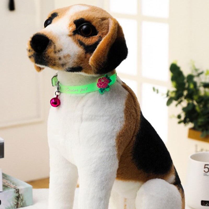 Collares de silicona fluorescentes para mascotas, brillo nocturno, para evitar la pérdida de campanas, adecuado para gatos y perros pequeños y medianos, 1 unidad