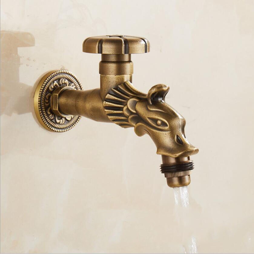 Dragon Water Faucet Outdoor Garden Cold Water Tap Laundry Bathroom Wetroom Kitchen Wall Mounted Sink Faucet Tap Spigot Bibcocks: SMT125-AS