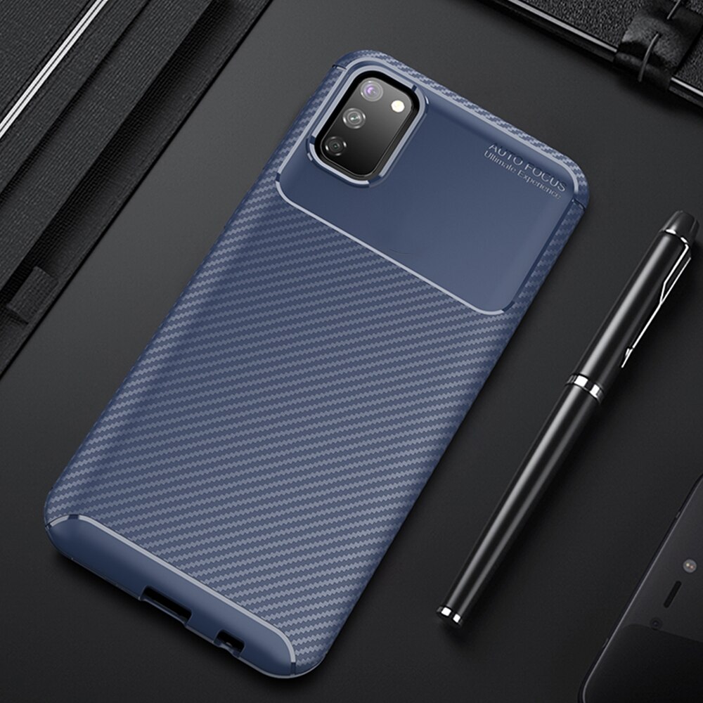 For Samsung Galaxy A51 A 51 Case Luxury Carbon Fiber Cover Shockproof Phone Case For Samsung A71 A 71 Cover Flex Bumper Shell: Samsung A71 / Blue