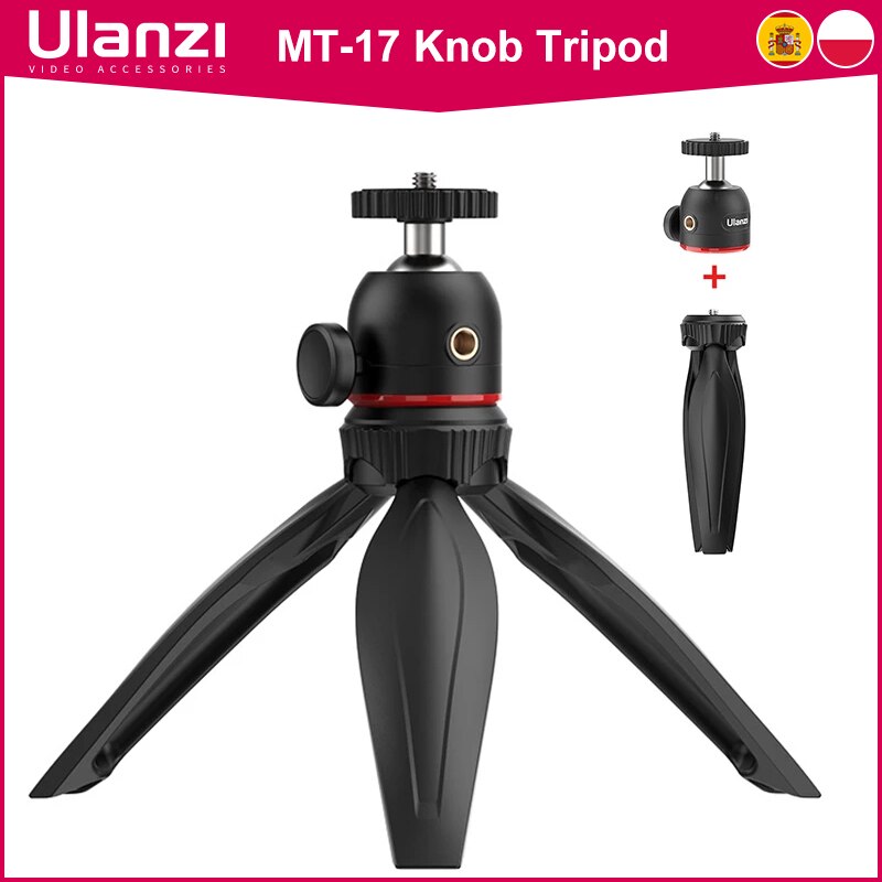 Ulanzi MT-17 Verstelbare Mini Statief 360 Rotatie Balhoofd Slr Smartphone Vlog Statief Verlengen 1/4 Schroef Voor Magic Arm
