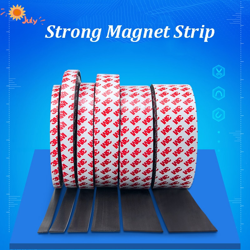 1 Meter Sterke Magnetische Strip Zelfklevende Flexibele Zachte Rubberen Magneet Strips Sterke Magnetische Tape Magneettape Breedte 20Mm/40Mm