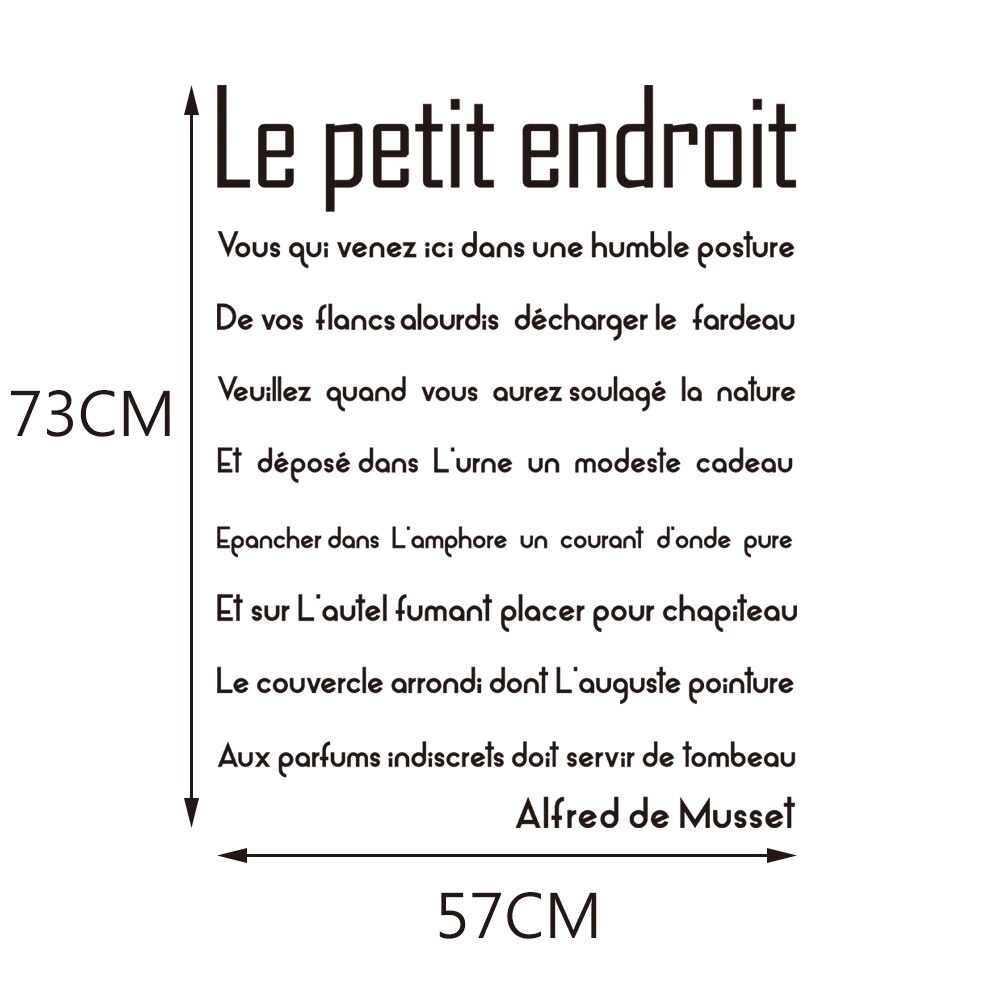 Autocollant Mural Citation Les règles Des Toilettes, Papier Peint De Décoration pour Salle De Bain, WC: DW2350L