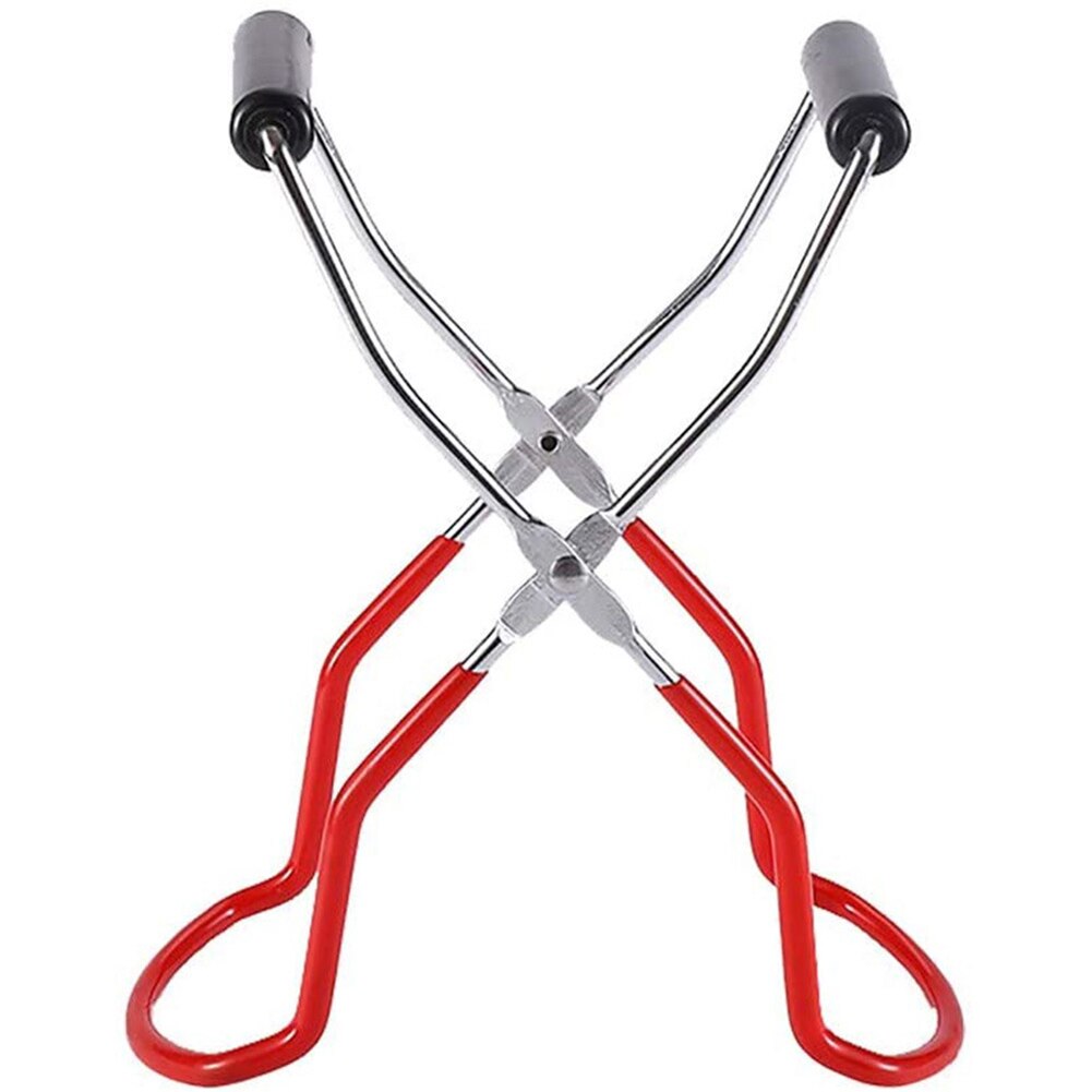 Canning Jar Lifter with Grip Handle Stainless Steel Can Lifter Tongs Jar Clip Heat Resistance Anti-clip Mason Jar Glass Lifter: YELLOW