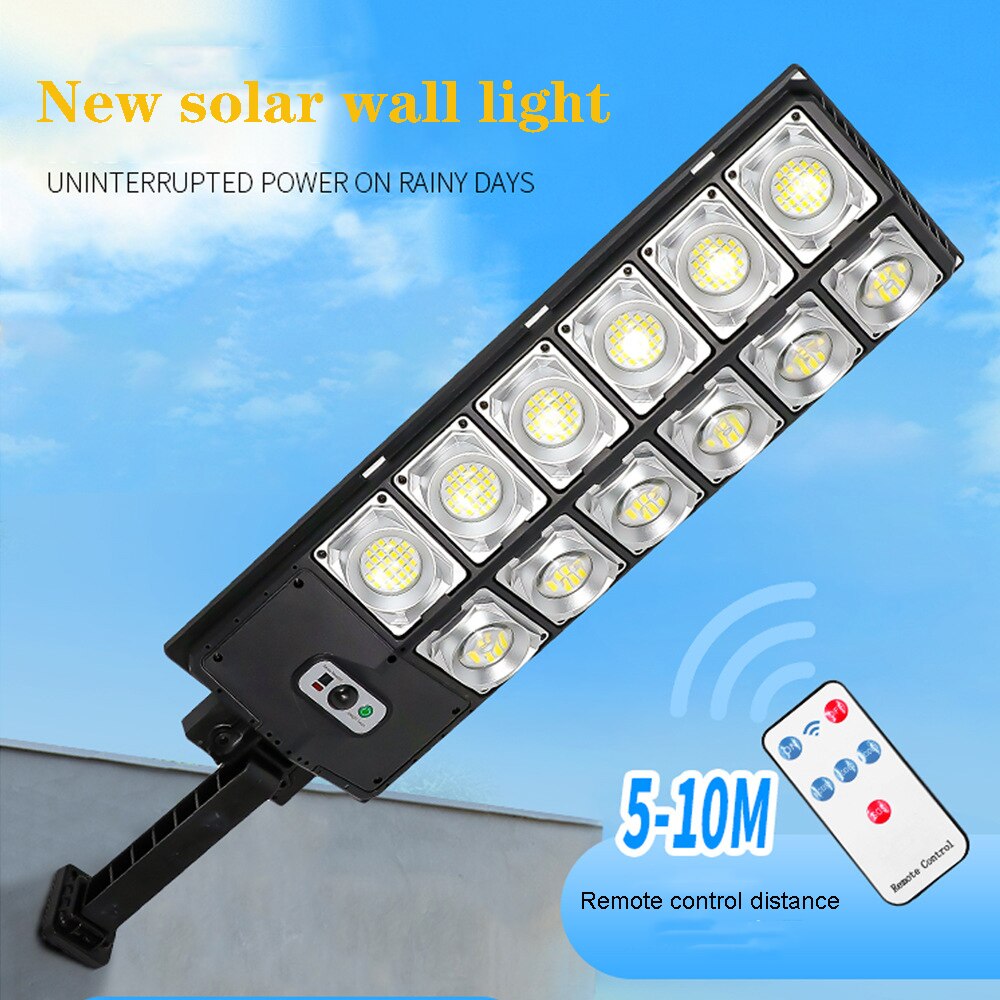 8000W 504LED Solar LED Street Light Waterproof PIR Motion Sensor Smart Remote Control Lamp Outdoor Garden Security Wall Light