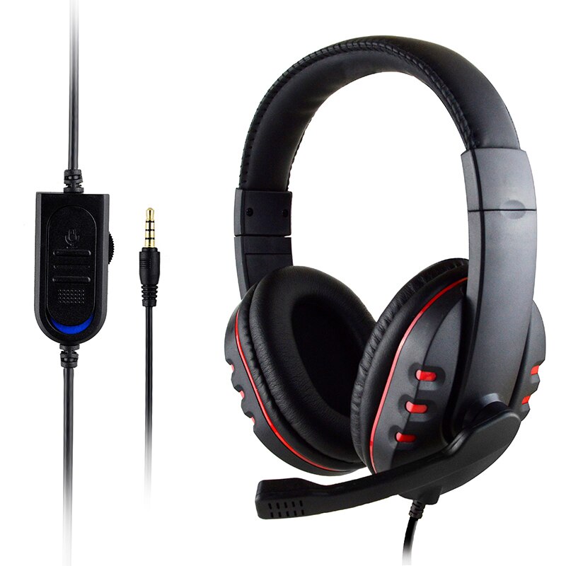 3.5mm hovedmonterede kabel-headset til gaming headset støjreduktion mikrofon lydstyrkekontrol til pc laptop  ps4 smartphone