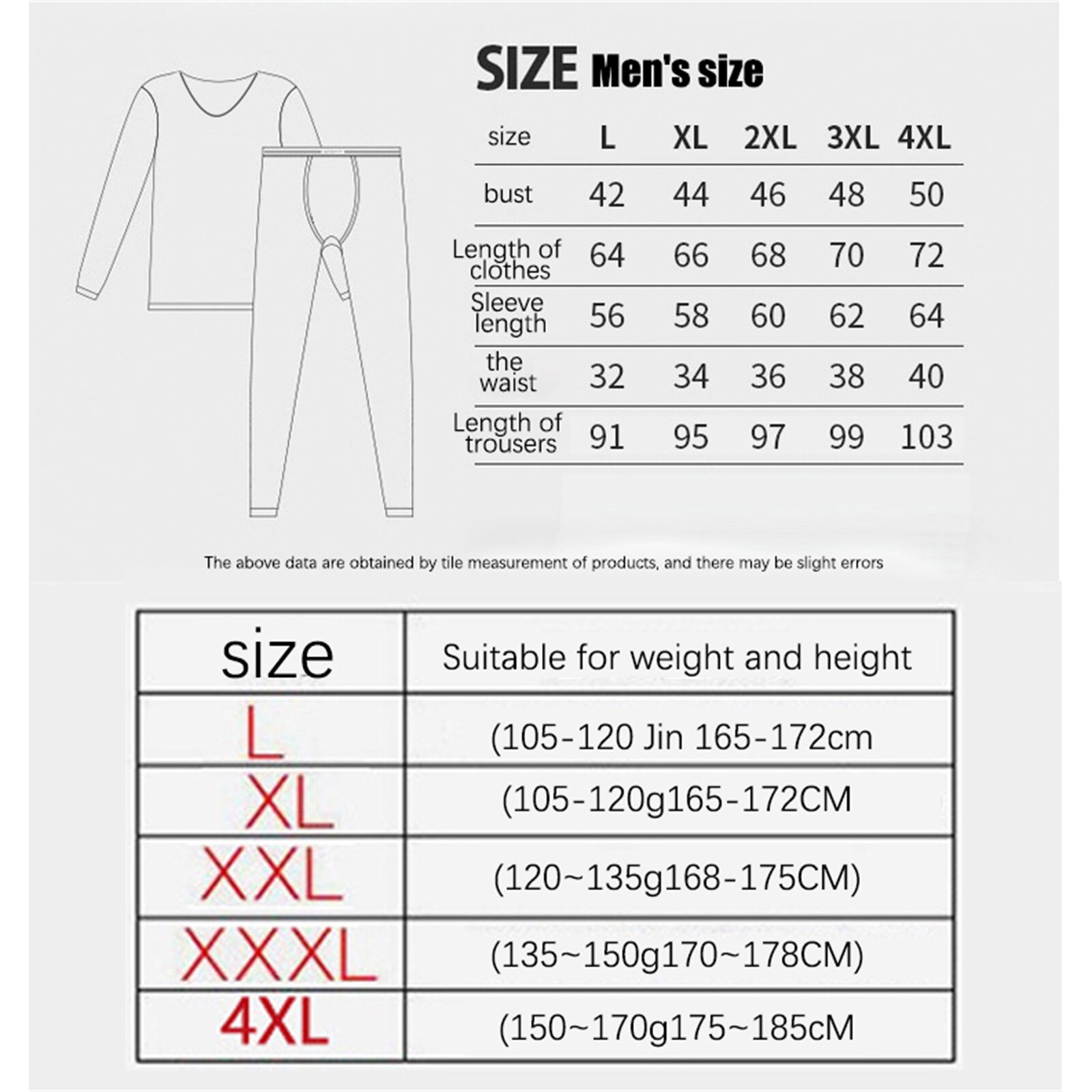Winter Warm Thermal Underwear Thicken Men Cotton Thermal Wear Pants + Shirt Men Underwear Winter Size L-4XL Thermals Clothes