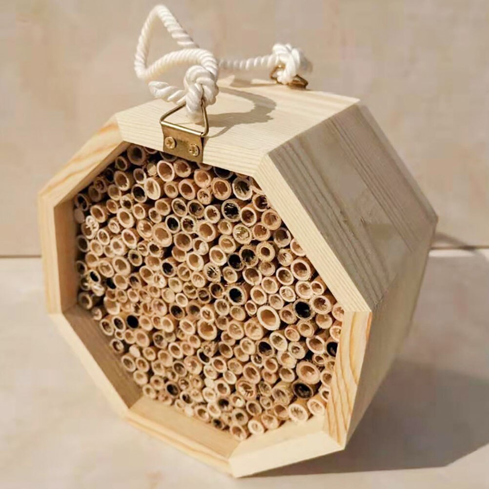 Casa de madera para abejas, caja de apicultura de tubo, caja de anidación para abejas, caja para insectos de jardín, 1 unidad