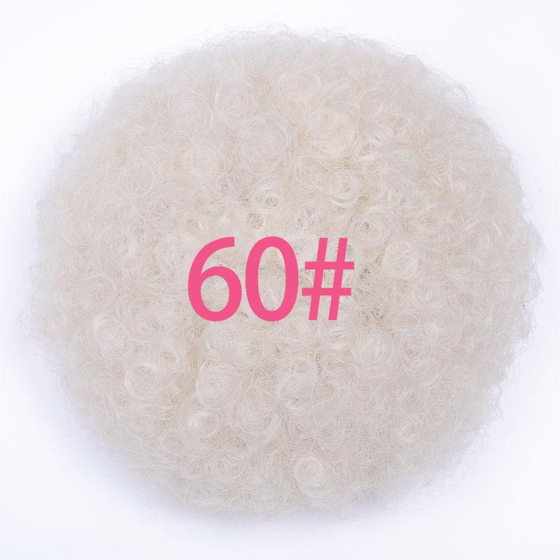 Miss paryk kort krøllet hestehale snoretræk høj puf klip i hårforlængelser syntetisk afrikansk amerikansk afro frisure: #613