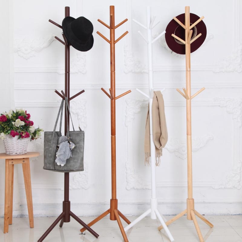 Premium Bamboe Kapstok Vrijstaand Met 9 Haken Hout Boom Kapstok Stand Voor Jassen Hoeden Sjaals Kleding Handtassen