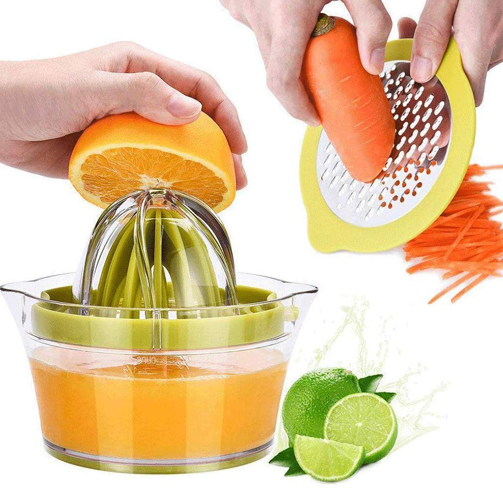 Citrus Juicer Lemon Orange Juicer Manual Hand Squeezer With Built-In Measuring Cup And Grater