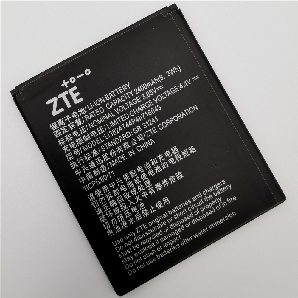 Years 100% Original 2400mAh Li3824T44P4h716043 Battery For ZTE Blade A520 A521 BA520 Mobile Phone Battery