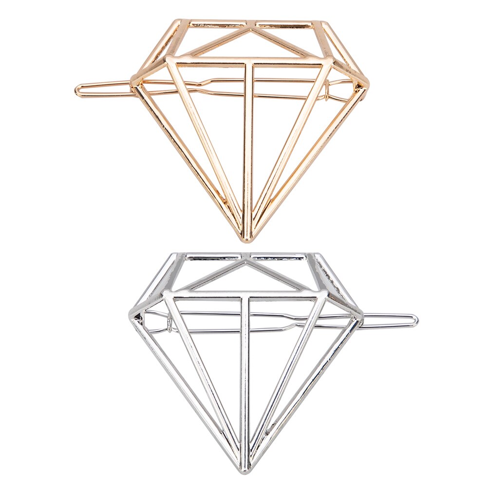 2Pcs Hollow Geometrische Haar Clip Voor Vrouwen Elegante Driehoekige Moon Star Cirkel Metalen Barrette Haarspeld Hoofd Accessorie: set 7