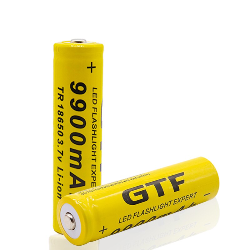 100% Original 18650 Batteries Flashlight 18650 Rechargeable-Battery 3.7V 9900 mAh for Flashlight + charger: Green