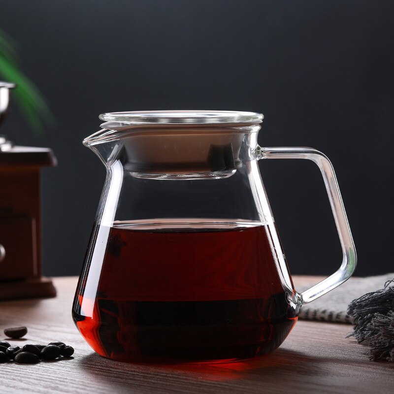 Borosilicate Glass Coffee Pot with Lid Pour Over Coffee Maker Portable Drip Kettle Tea Pots Espresso Coffe Percolator WY60310
