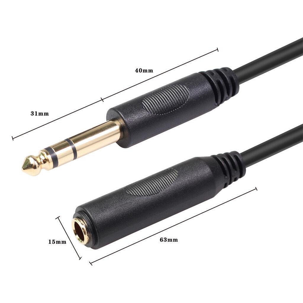 6.35mm Headphone Extension Cable 1/4' Male to TRS 1/4' Female Cord