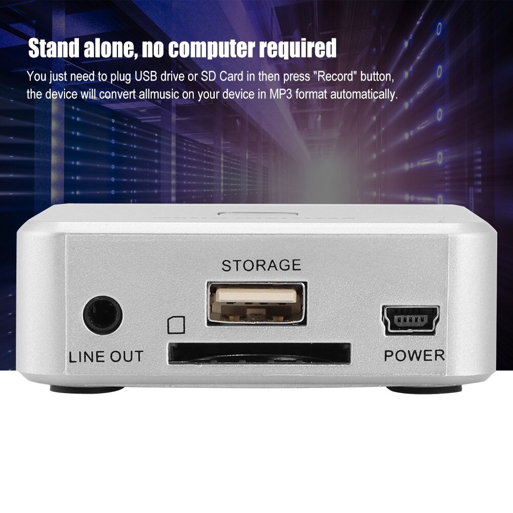 EZCAP241 Musik Digitizer Audio- zu erfassen Recorder Kasten Konvertieren alten analogen musik zu MP3Unterstützung USB Stock L/R 3,5 UNS stecker Für SD karte