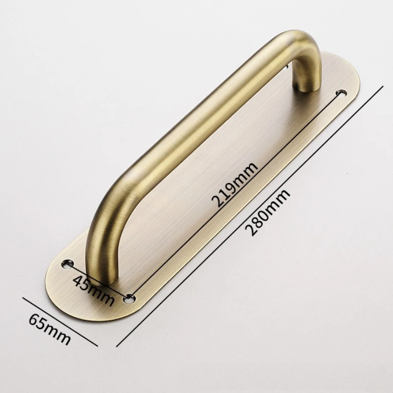 Roestvrij stalen deuren Hardware Handvat Schuifschuur Meubelkast Lade Keukengrepen Trek en duw: Bruin