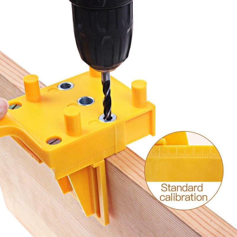 Handheld Woodworking Positioning Pin Fixture, Wood Drill Straight Hole Positioning Pin with Metal Sleeve