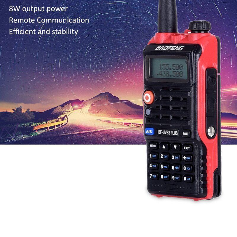 TOP BaoFeng Bf-Uvb2 Plus Walkie Talkie High Power 8w LCD Display/LED Licht 4800mah Batterie Radio funktion mit headset