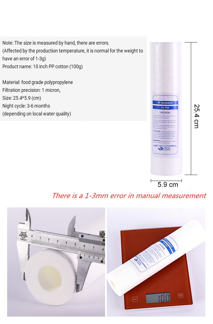 Real Haushalt Wasser Sediment Polypropylen Filter 10 &quot;1 Mikron Pp Wasser Ersatz Patrone Freies 3 teile/los