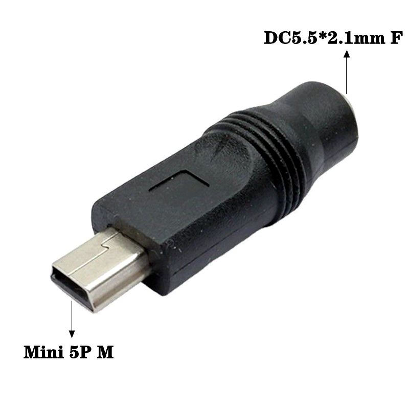 DC5.5 * 2.1mm Male Female To USB Mini 5P Micro 5P Type-C Male Female Adapter Elbow Android Phone DC Power Adapter 5V Interface: Red
