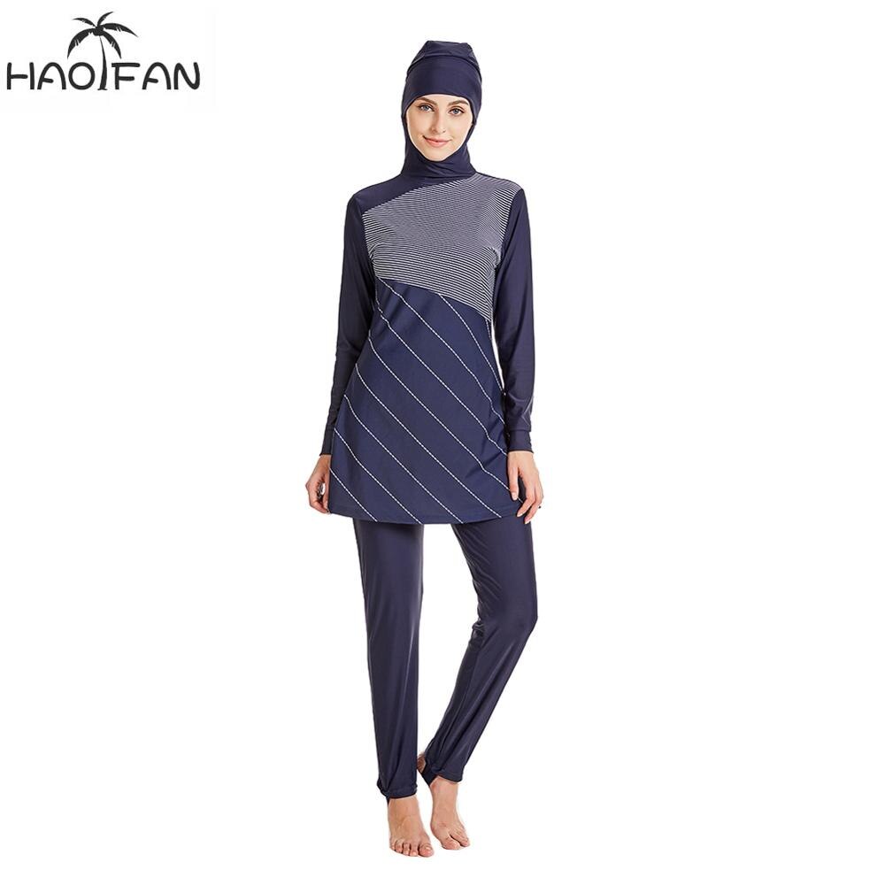 Burkini - Modest Muslim Swimwear - Full Coverage - Floral Print - Polyester