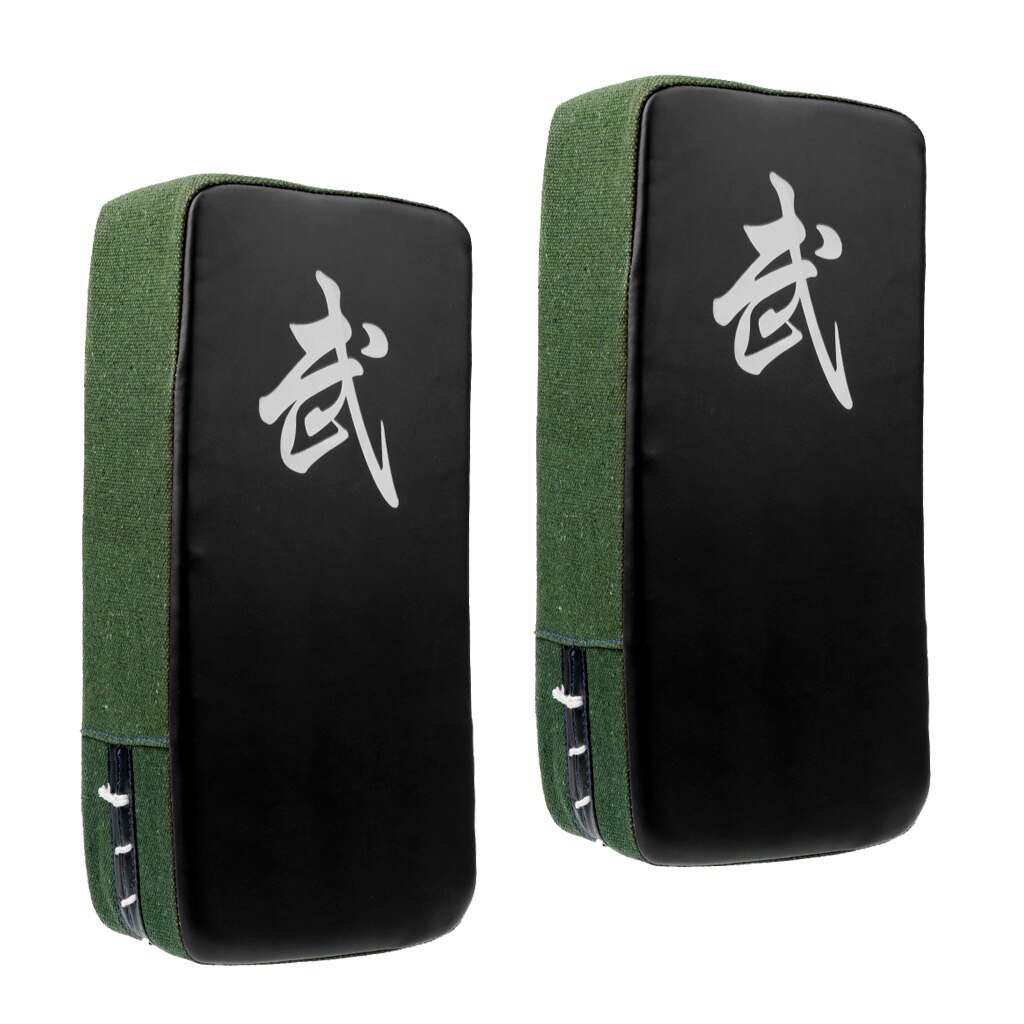 2x MMA Thai Muay Pad Boxing Kick Strike Arm Focus Punch Kicking Shield Black