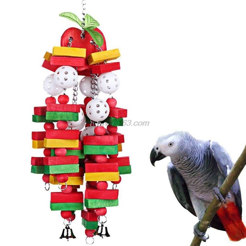 Colorful Parrot Bite Toys African Grey Macaws Cockatoos Eclectus Kinds of Birds Training Playing Accessories Supplies