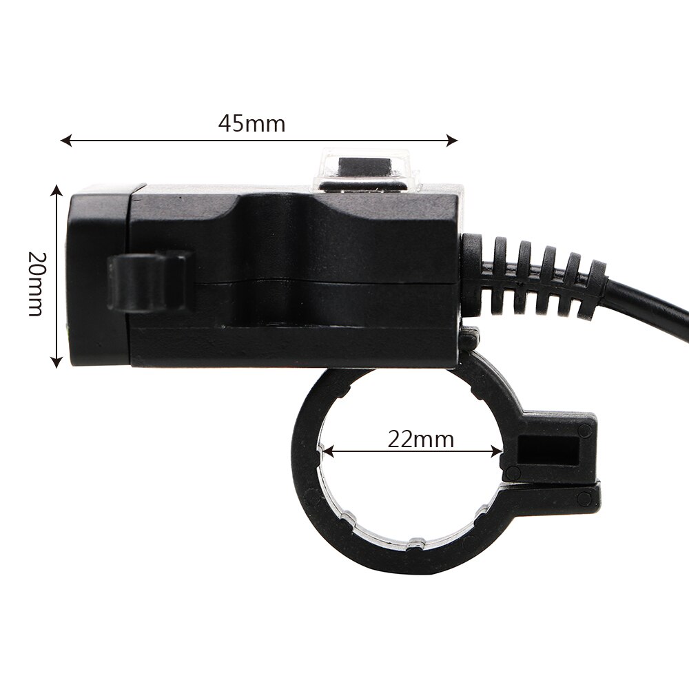 LEEPEE Power Supply Socket Motorbike Handlebar Charger 5V 1A/2.1A Adapter for Phone GPS Motorcycle USB Socket Dual USB Port