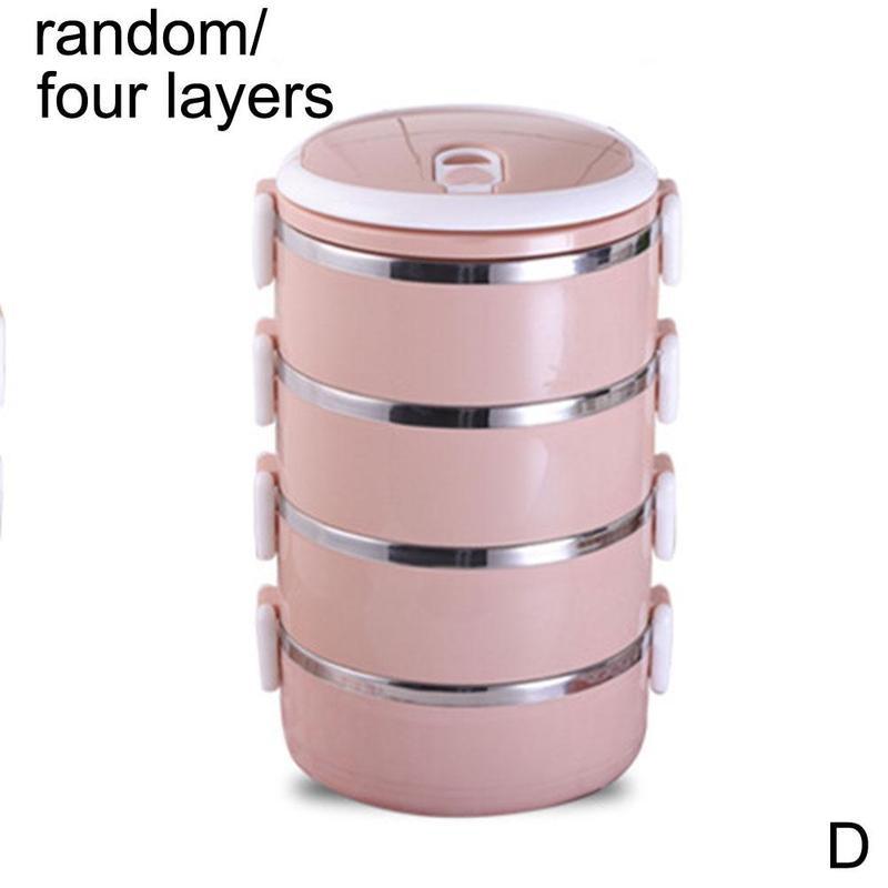 Lunch Box Bento Stainless Steel Leakproof Lunch Container 1/2/3/4 Layers Insulated With Bag Storage Container Food T8C8: 4 layers