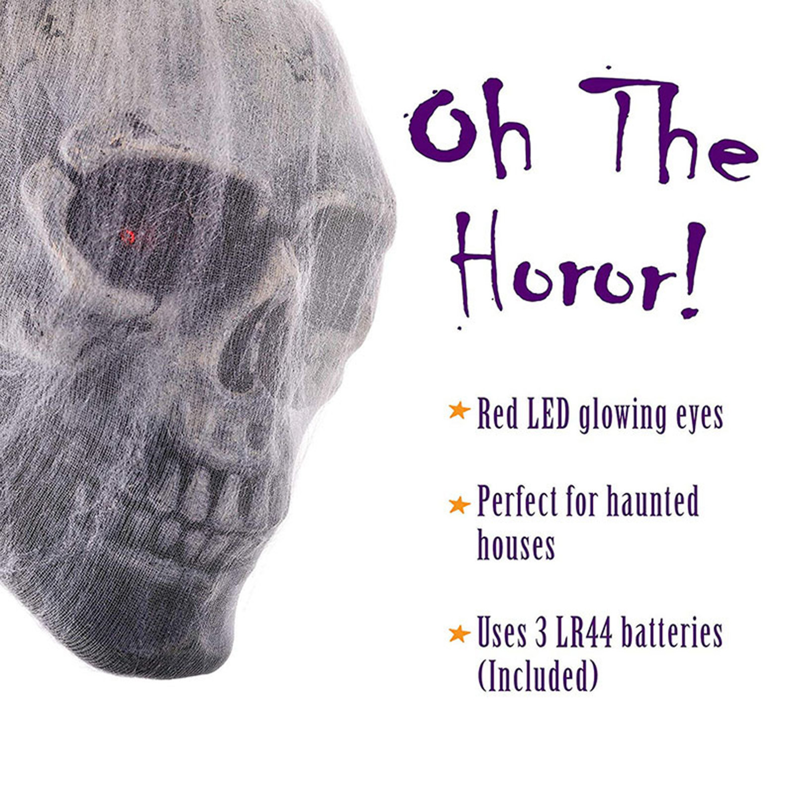 Simulado assustador quintal decoração horror brilhante som-controle crânio prop halloween atmosfera aterrorizante decoração suprimentos