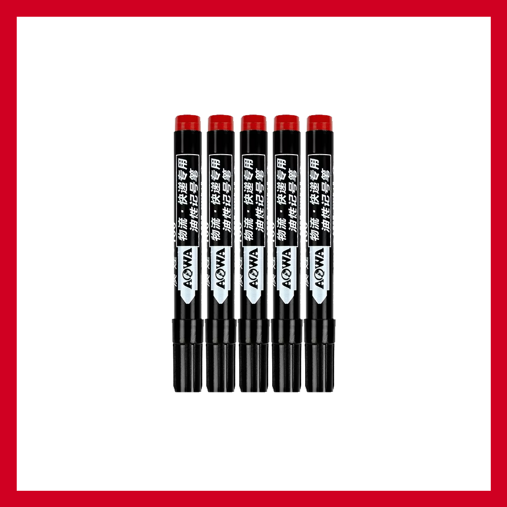 Rotuladores a base de aceite impermeables, tinta negra, azul y roja para vidrio, Metal, papelería, arte, dibujo, suministros escolares de oficina, 5-50 Uds.: Rojo