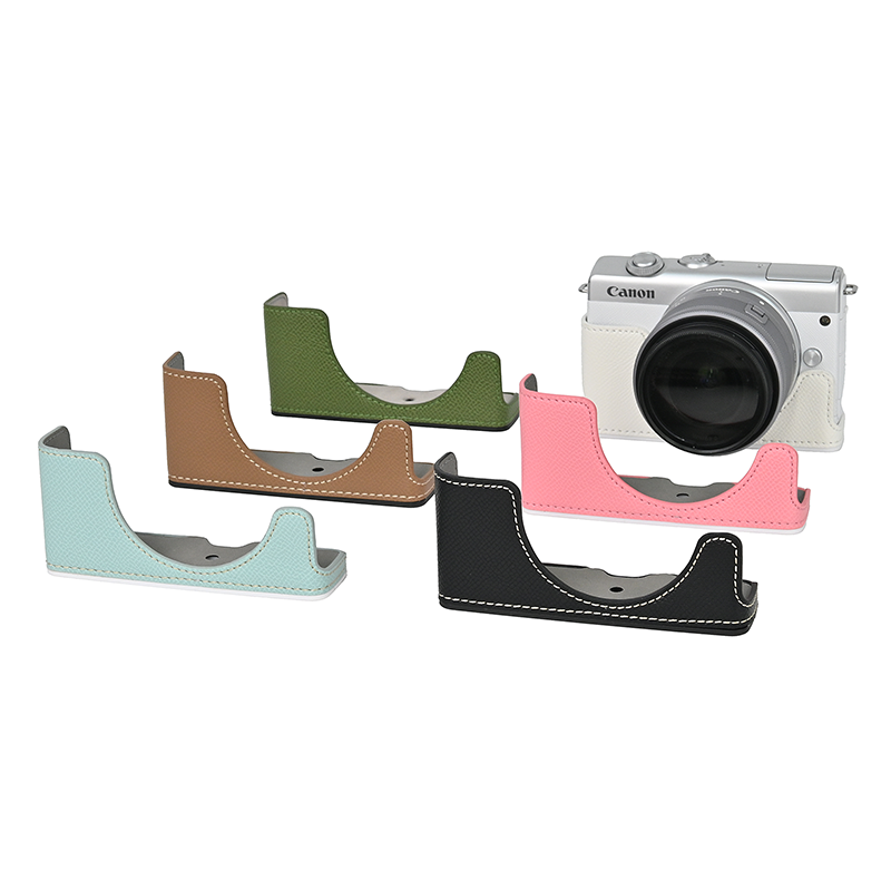Funda de cuero PU para cámara de vídeo, Protector de Base con estampado de Palma de medio cuerpo para Canon EOS M200, M100, M10, M2 M