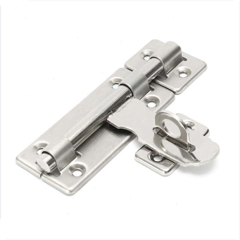 4Inch 5inch 6inch Stainless Steel Hardware Door Lock Barrel Bolt Latch Padlock Clasp Set Brushed Stainless Steel