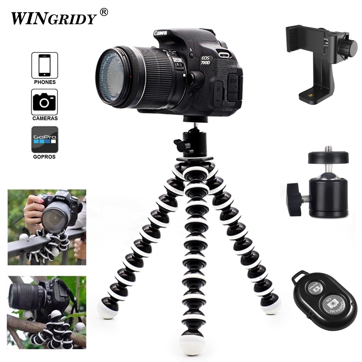 Octopus Flexibele Grote L Statief Gorillapod Voor Telefoon Telefon Mobiele Telefoon Smartphone Dslr En Camera Tafel Bureau Mini Statief