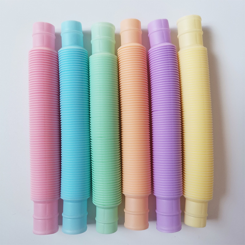 8Pack Grote Pop Tubes Fidget Speelgoed Zintuiglijk Speelgoed voor Stress Angst Relief voor Kinderen Volwassenen Leren Speelgoed Peuters Stretch Tube: Abrikoos Geel