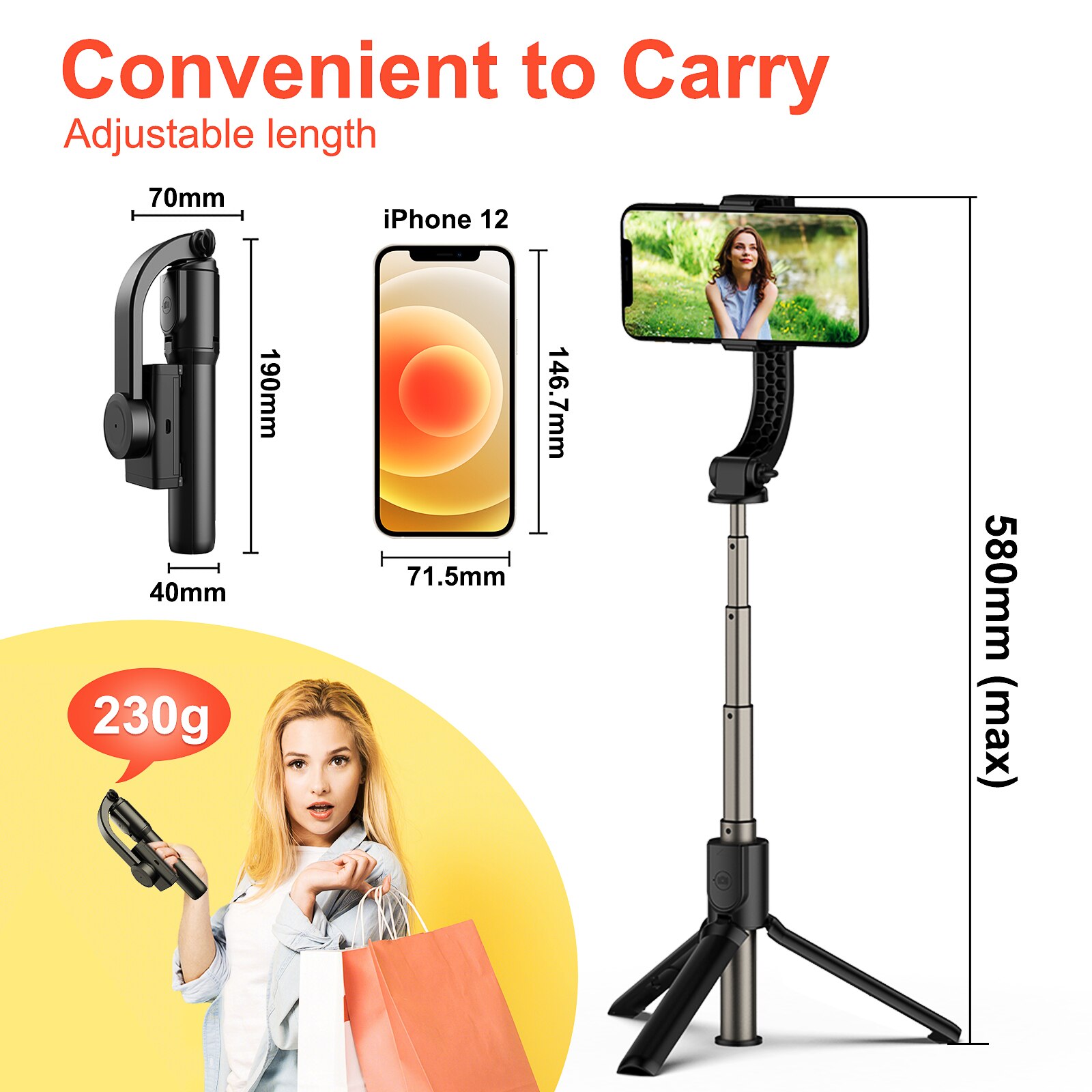 H5 Handheld Opvouwbare 1-As Gimbal Stabilizer Selfie Telefoon Statief Bluetooth Remote Functie Ondersteuning Ios & Android Systeem