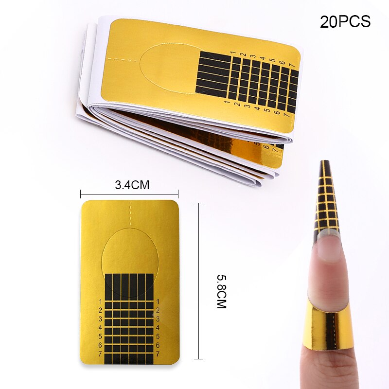 Faux-ongles transparents pour Gel, pince à ongles, forme rapide, Extension des ongles, outils de construction de manucure: 20Pcs