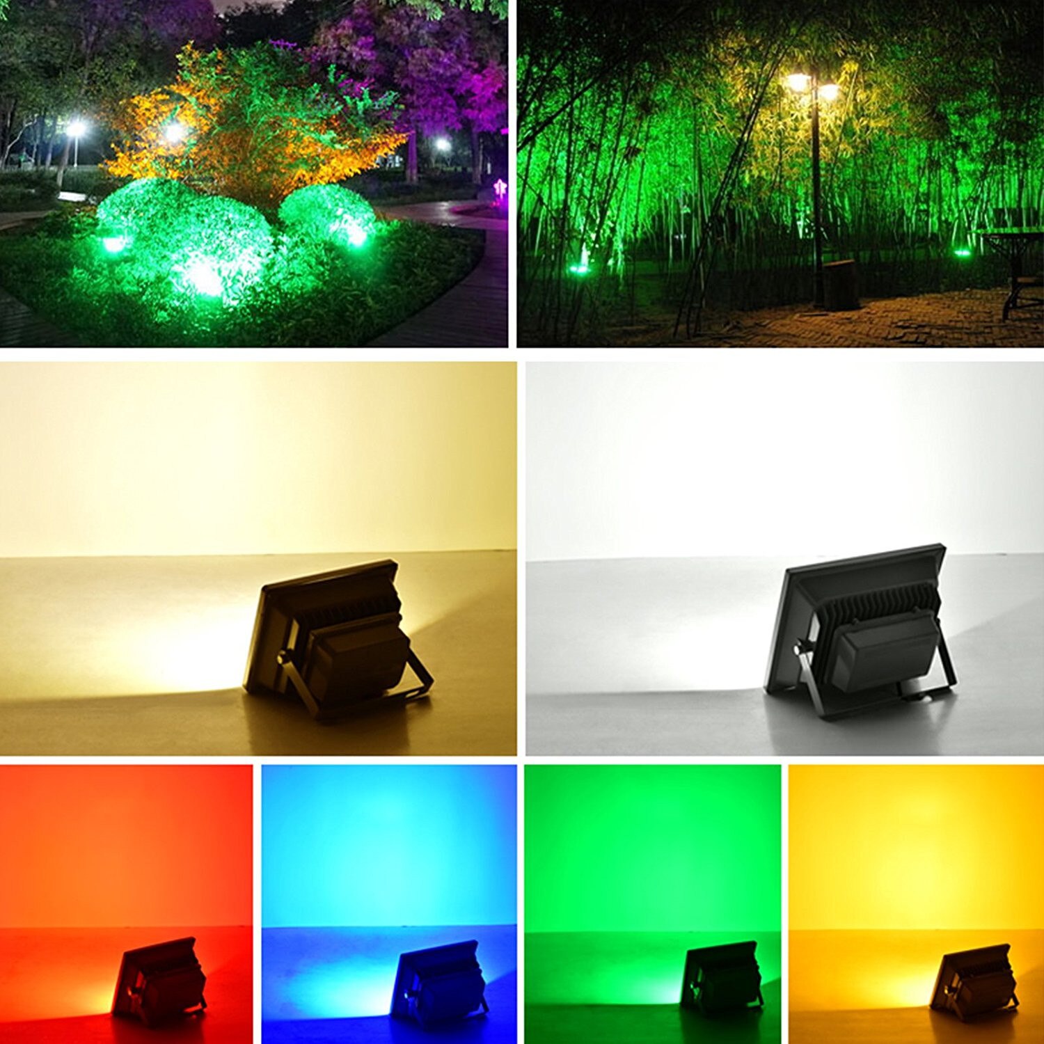 Ouhaobin Rgb Led Flood-lights 10w Color Changing Outdoor Spotlight With Remote Control Lámpara de proyección