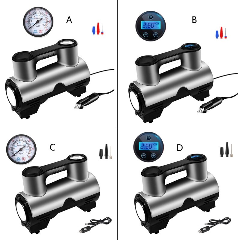 12V/120W Portable Air Compressor Multifunctional Air Pump Tire Inflator with Bright Emergency Flashilight