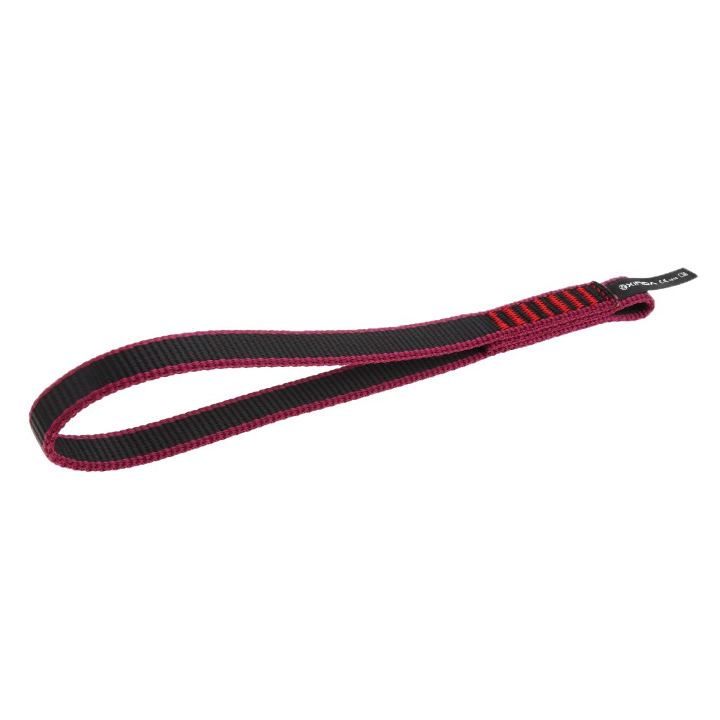 22KN Rock Climbing Quick Draw Nylon Open Sling Mountaineering Carabiner Hardware Webbing Strap Lanyard: Red 25cm